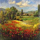 Country Canvas Paintings - Country Village I